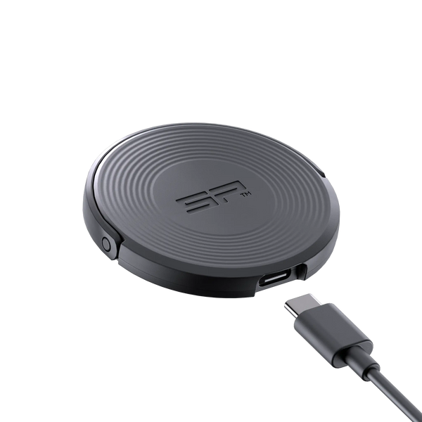 Black wireless charging pad with USB-C cable