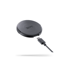 Black wireless charging pad with USB-C cable