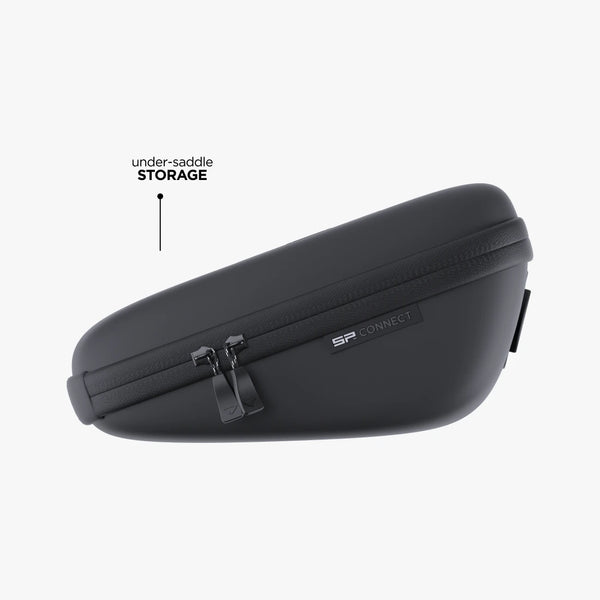 Rangement sous la selle pour les outils essentiels